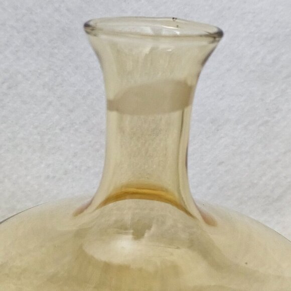 Pitman Dreitzer Peedee 8” Amber Gourd Squat Body Glass Decanter Vintage Bottle - Picture 6 of 9